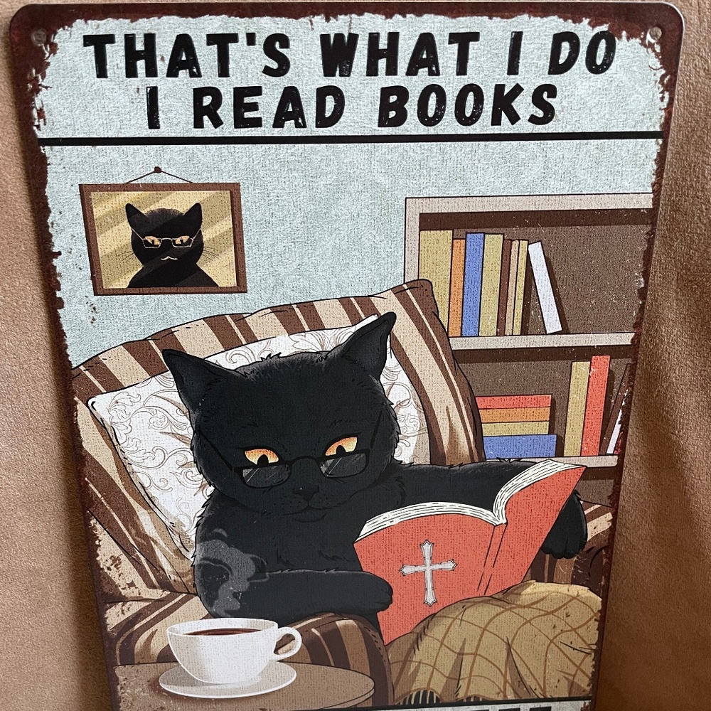 Fun Vintage Look Black Cat Tin Wall Decor